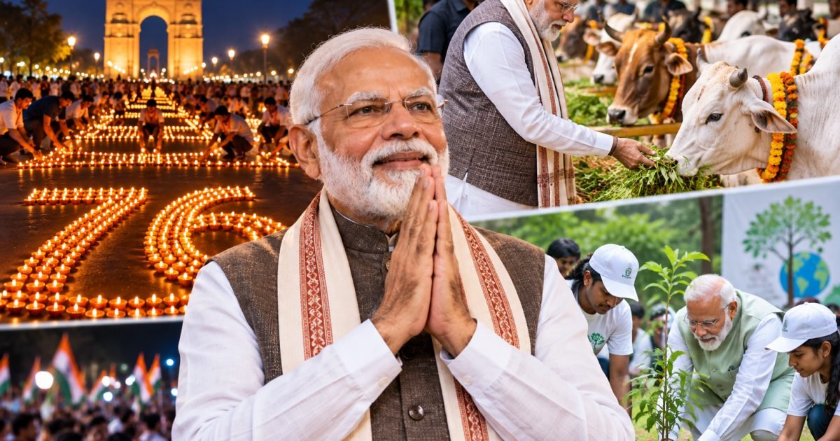 PM Modi Birthday 2026 : 76वें जन्मदिन पर 76 हजार दीये, 76 गायें और 76 हजार पौधे ! देशभर में अनोखे आयोजन